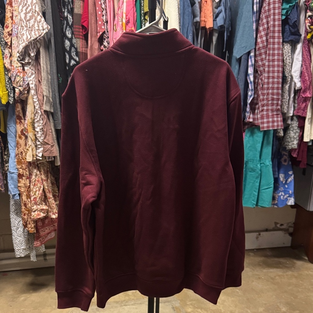 IZOD Men's Deep Red Zip-Up Sweater - Picture 5 of 5